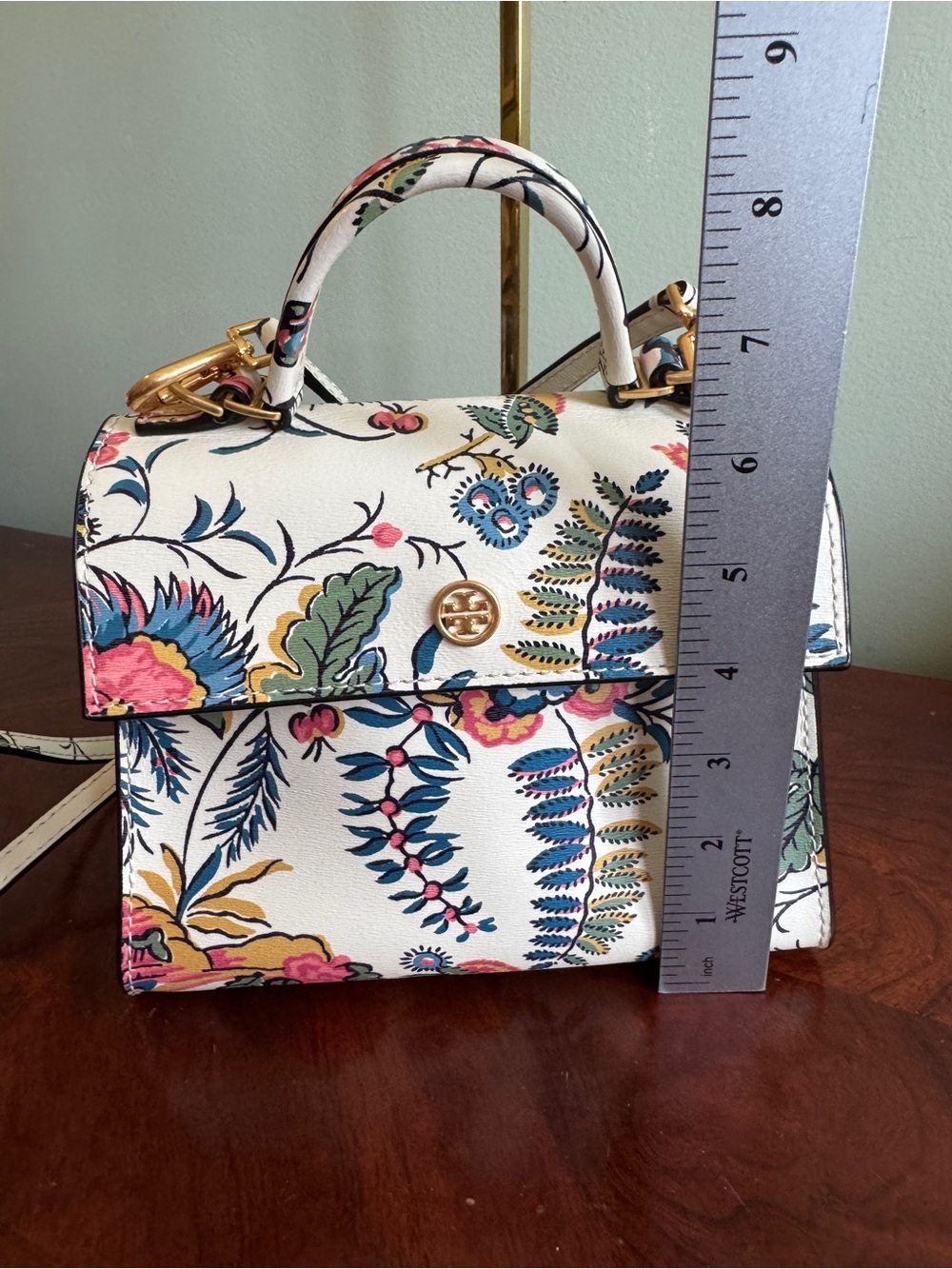 Tory Burch White Floral Mini Satchel with Dustbag - Picture 2 of 9